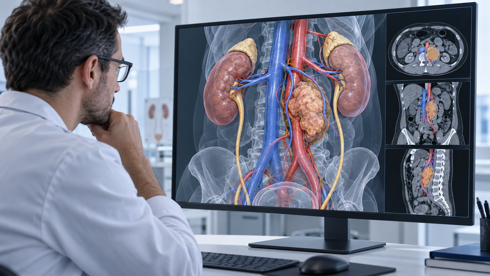 Illustration de reconstruction 3D pour la planification d’une chirurgie tumorale complexe